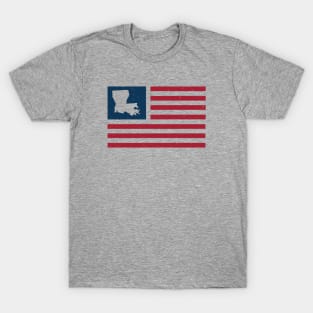 Vintage Louisiana USA Flag // Retro American Flag Stars and Stripes T-Shirt